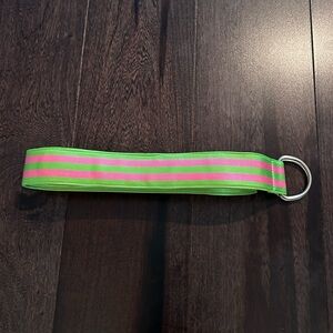 J. Crew Green and Pink stripped ribbon Belt